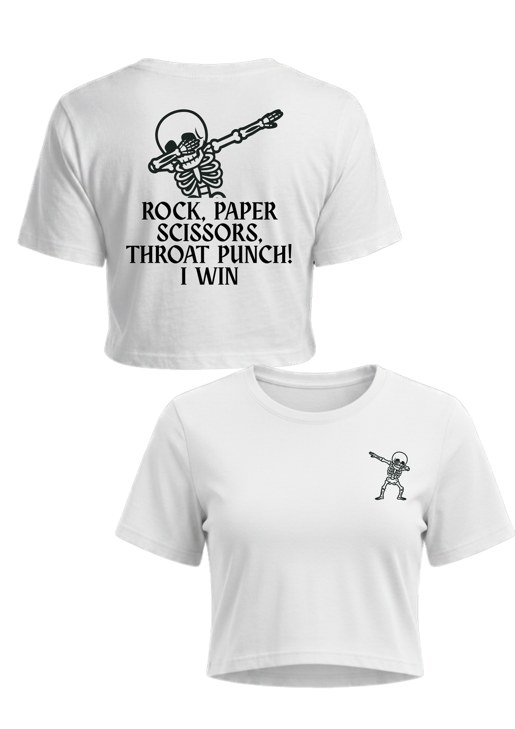 Rock, Paper, Scissors, Throat Punch! Women's Cropped Tee
