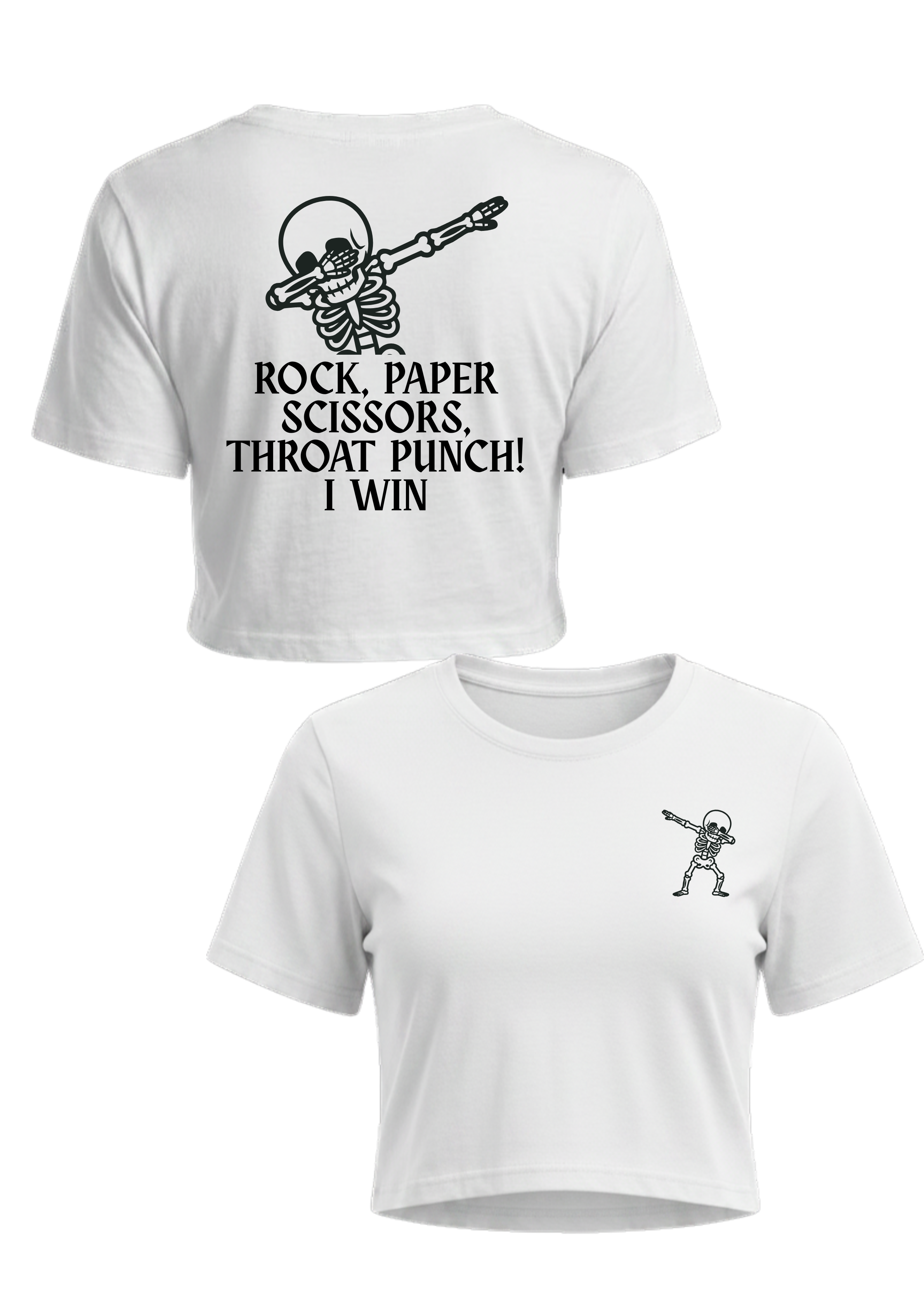 Rock, Paper, Scissors, Throat Punch! Women's Cropped Tee
