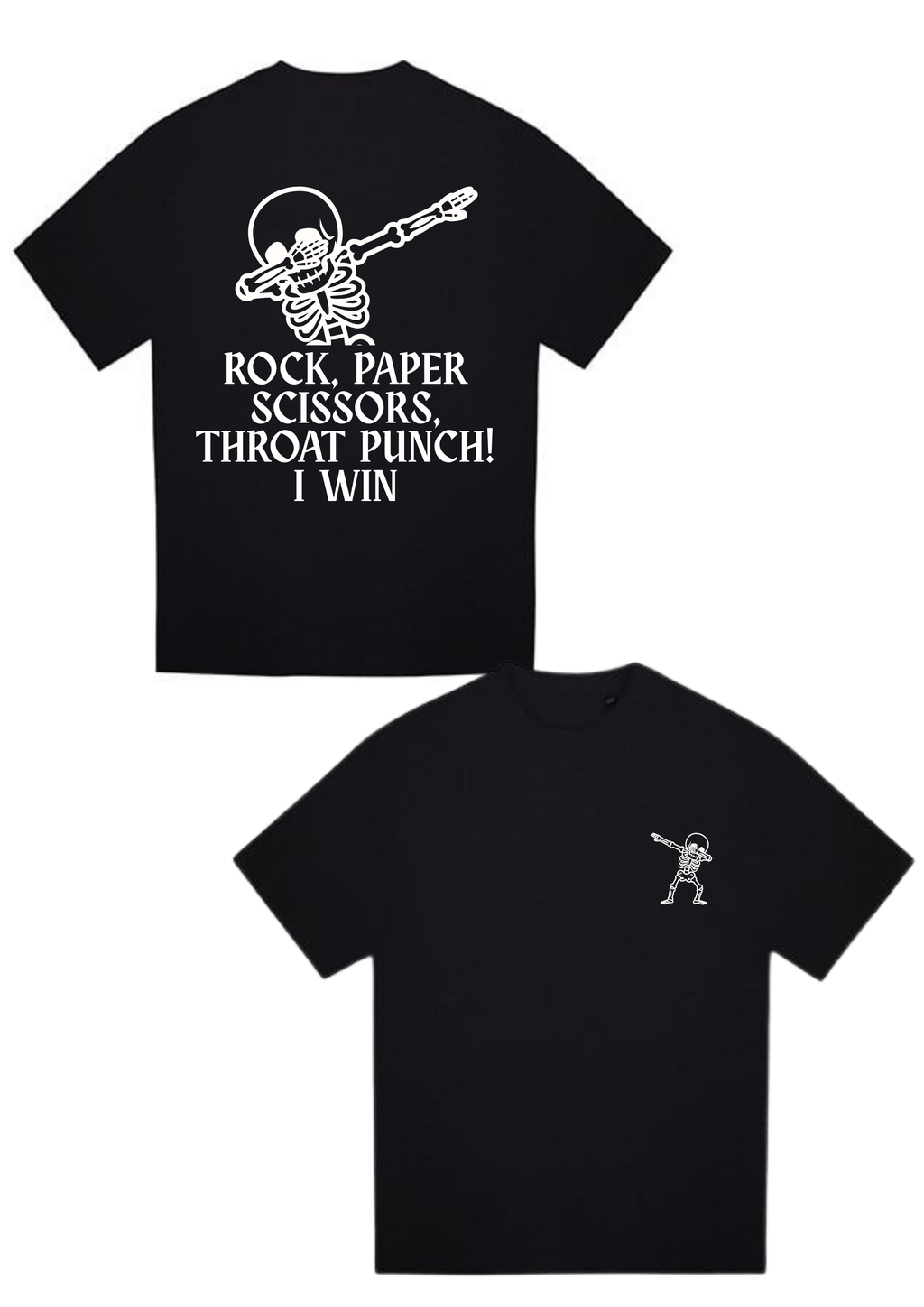 Rock, Paper, Scissors, Throat Punch! Unisex Oversized Tee