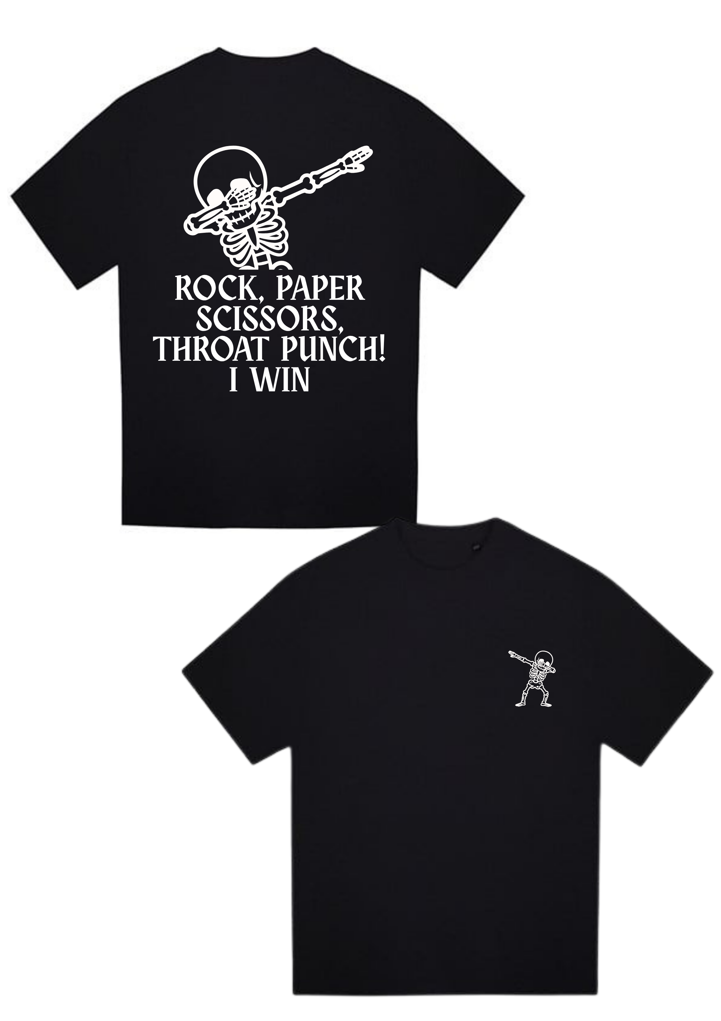 Rock, Paper, Scissors, Throat Punch! Unisex Oversized Tee