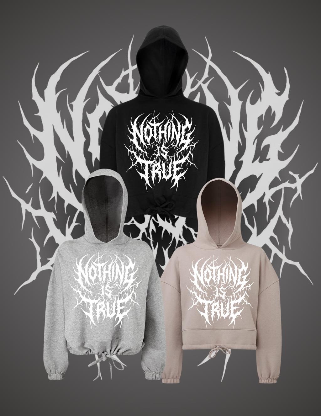 Death Metal Cropped Hoodie