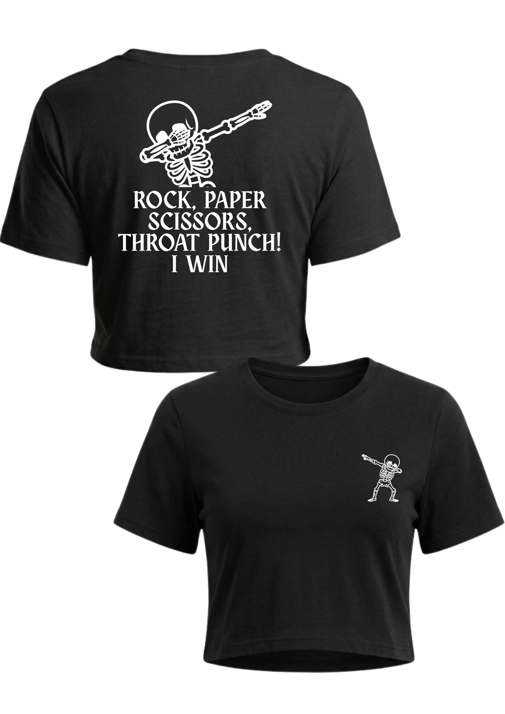 Rock, Paper, Scissors, Throat Punch! Women's Cropped Tee