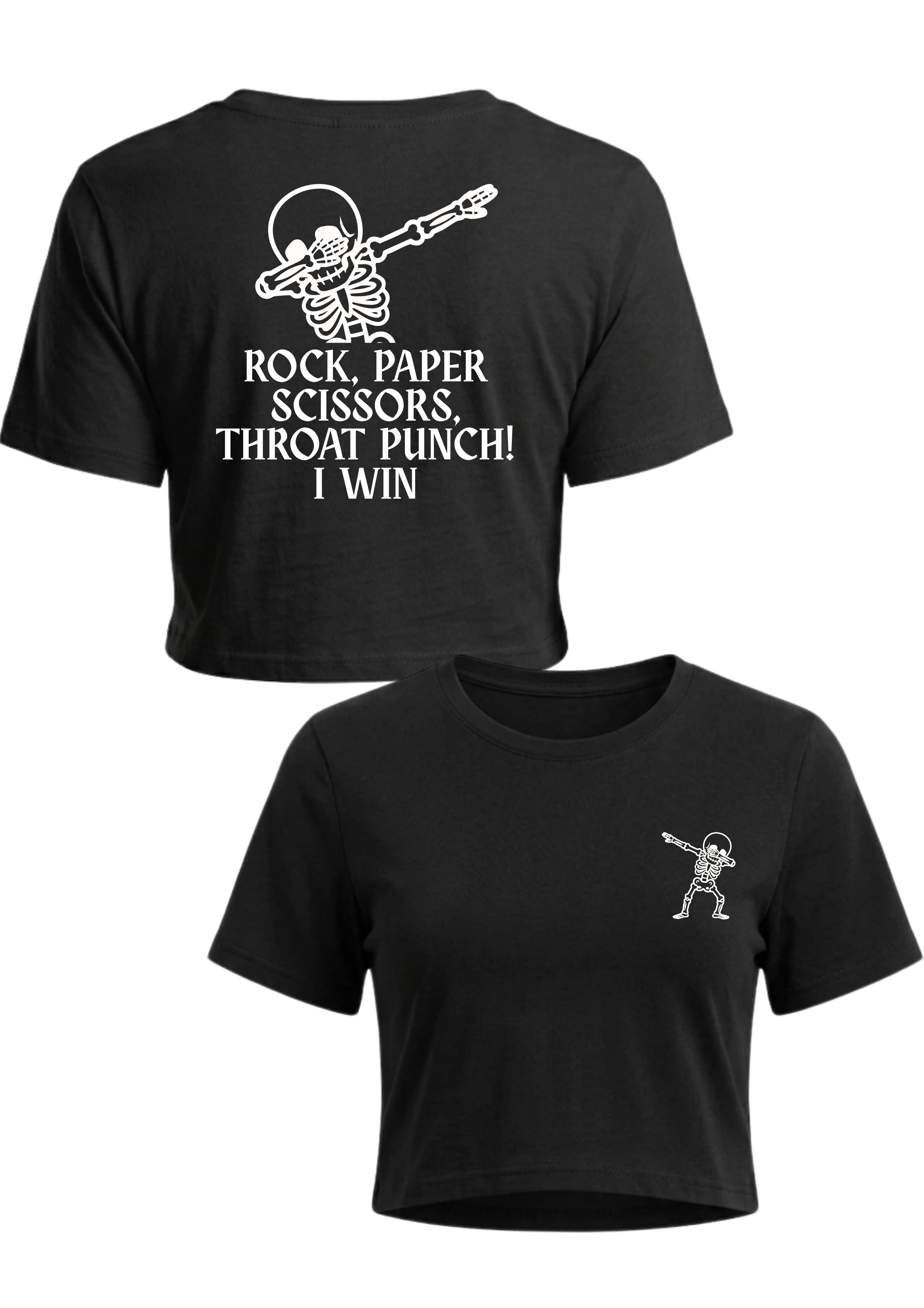 Rock, Paper, Scissors, Throat Punch! Women's Cropped Tee